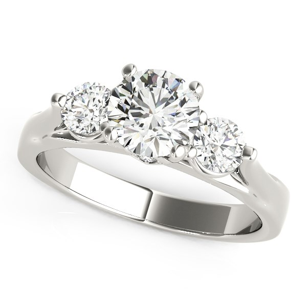 14k White Gold Three-Stone Diamond Engagement Ring (1 3/8 cttw)