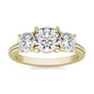 2 CTW Round Lab-Grown Diamond Three-Stone Engagement Ring in 14k Yellow Gold (G-VS)